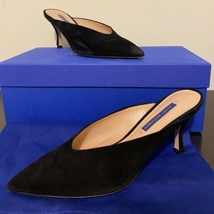 Stuart Weitzman Black Suede mule heels